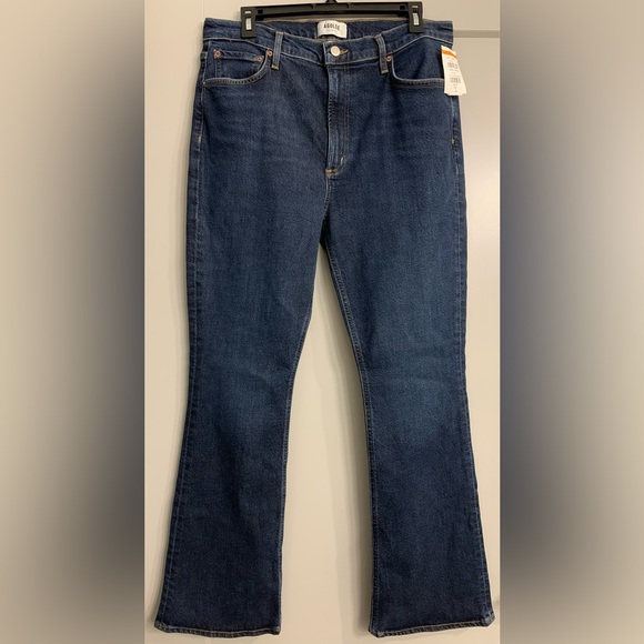 Agolde Nico High Rise Slim Boot size 31 Flare Dark Wash Button Fly NWT - Picture 5 of 16